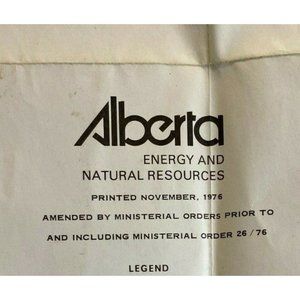 Alberta Canada Energy And Natural Resources 1978 Vintage Land Map